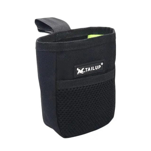 Adjustable dog treat pouch TailUp black waist bag with front mesh pocket on Tampa Home & Garden Store