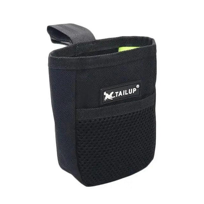 Adjustable dog treat pouch TailUp black waist bag with front mesh pocket on Tampa Home & Garden Store