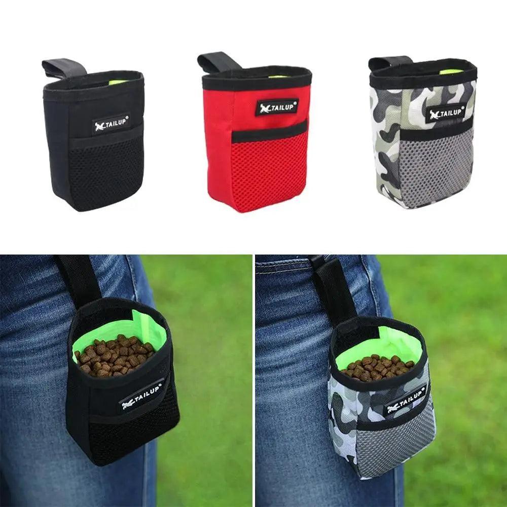 Stevvex dog treat pouch waist bag set of 5 in black red camo with neon interior on Tampa Home & Garden Store