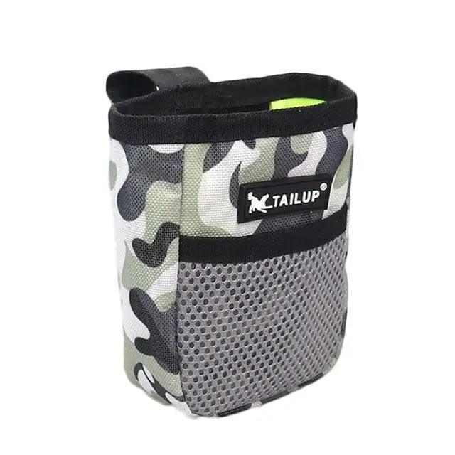 Stevvex dog treat pouch adjustable waist bag with camouflage fabric and gray mesh pocket on Tampa Home & Garden Store