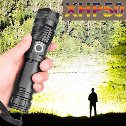 ST4LMAP120QL Stevvex black adjustable rechargeable LED flashlight with zoomable beam on Tampa Home & Garden Store