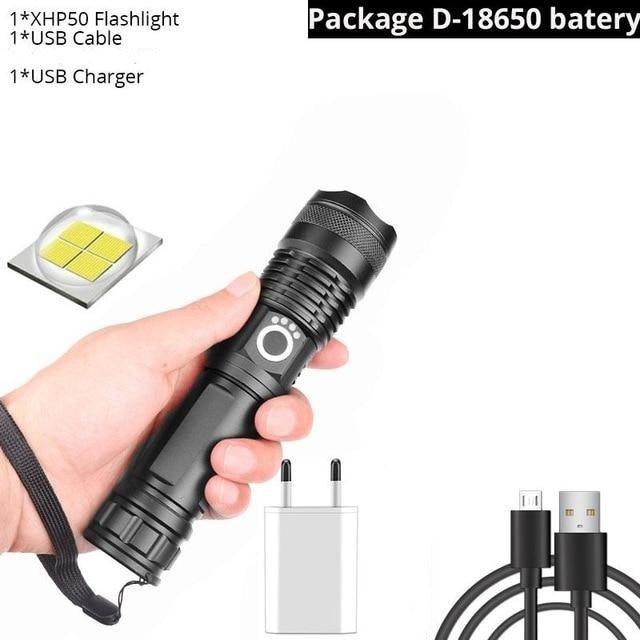Stevvex ST4LMAP120QL black LED flashlight with adjustable zoom; USB rechargeable on Tampa Home & Garden Store
