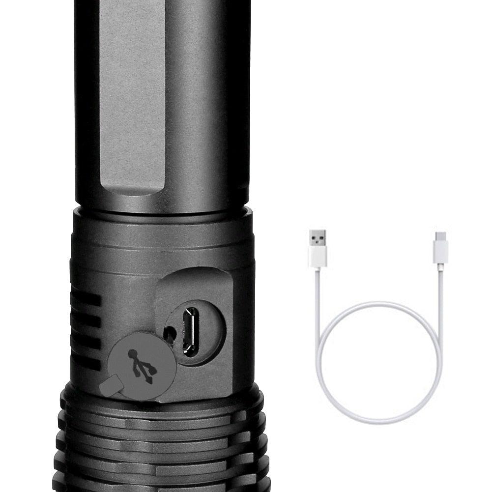 Stevvex ST4LMAP120QL flashlight adjustable rechargeable LED black tactical USB with cable on Tampa Home & Garden Store