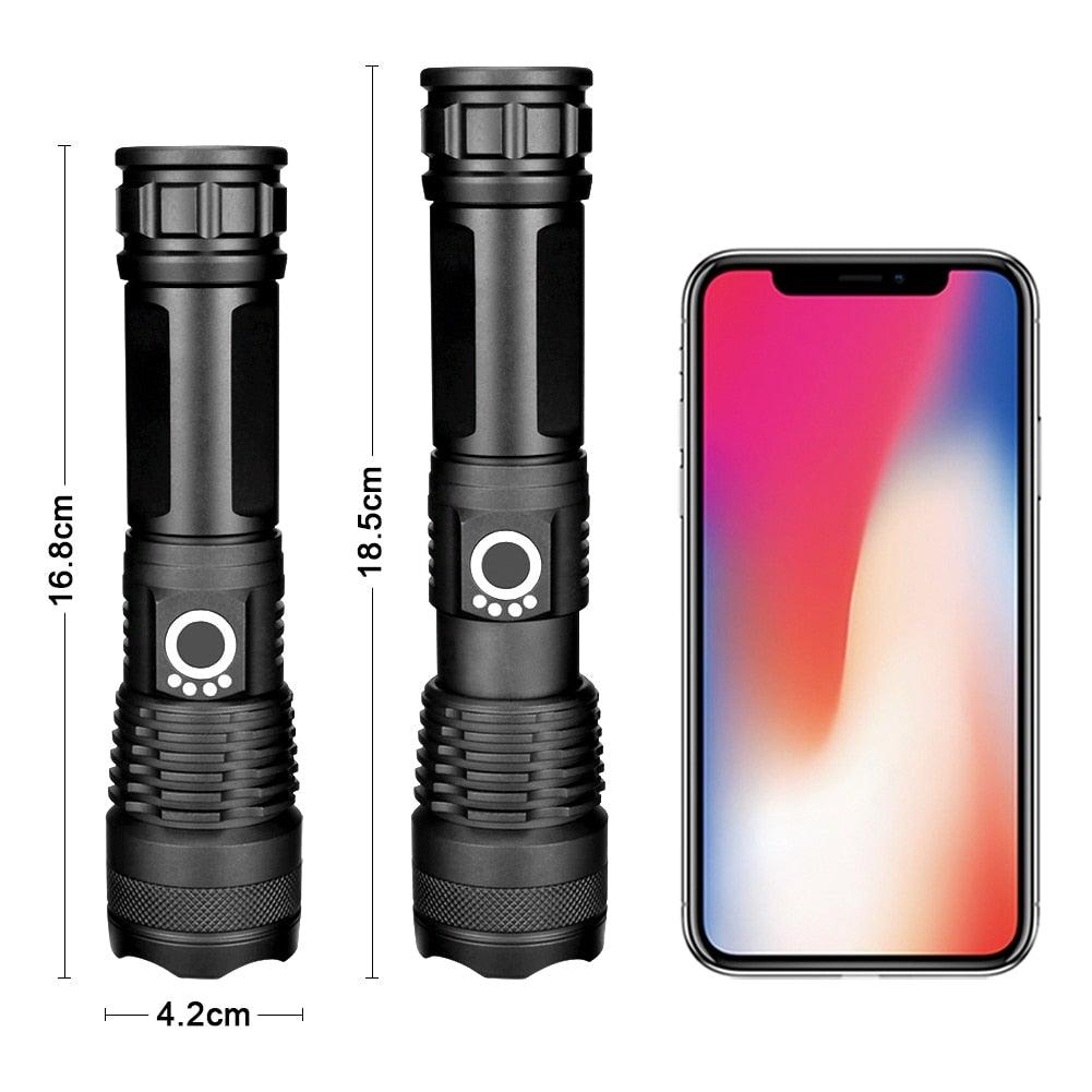 Stevvex ST4LMAP120QL adjustable rechargeable LED flashlight, zoomable beam, waterproof, 2 units on Tampa Home & Garden Store