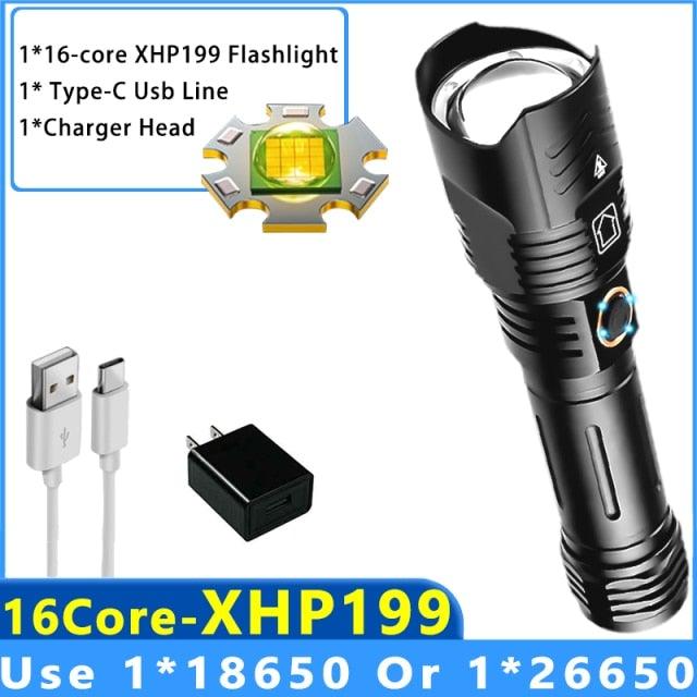 Stevvex adjustable tactical flashlight USB-C IPX65 waterproof zoomable beam includes USB cable on Tampa Home & Garden Store