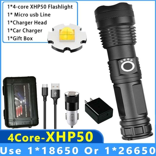 Stevvex XHP50 flashlight USB rechargeable adjustable zoom black on Tampa Home & Garden Store