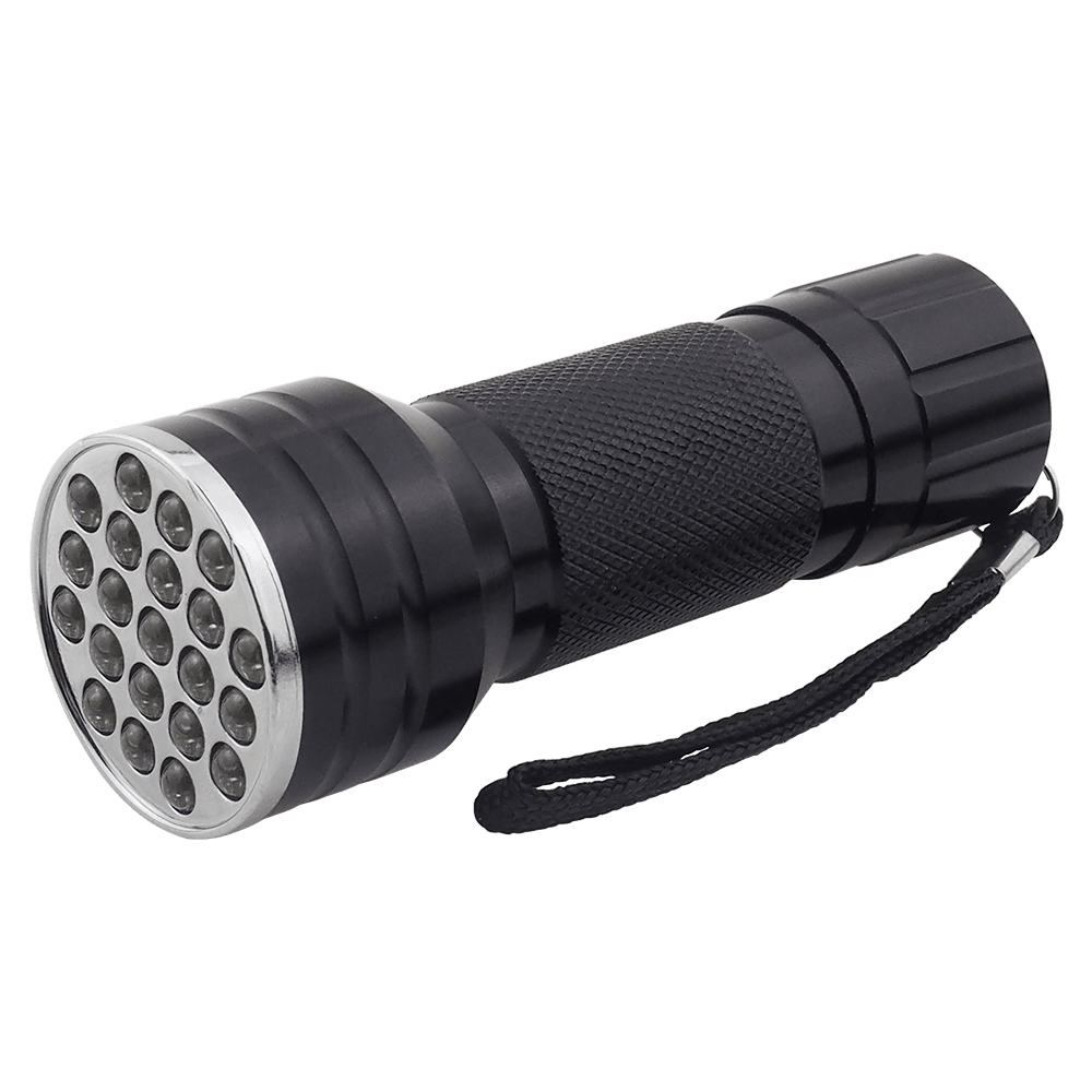 Stevvex UV flashlight 21LED black handheld rechargeable for bed bugs and pet stains on Tampa Home & Garden Store