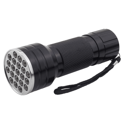 Stevvex UV flashlight 21LED black handheld rechargeable for bed bugs and pet stains on Tampa Home & Garden Store