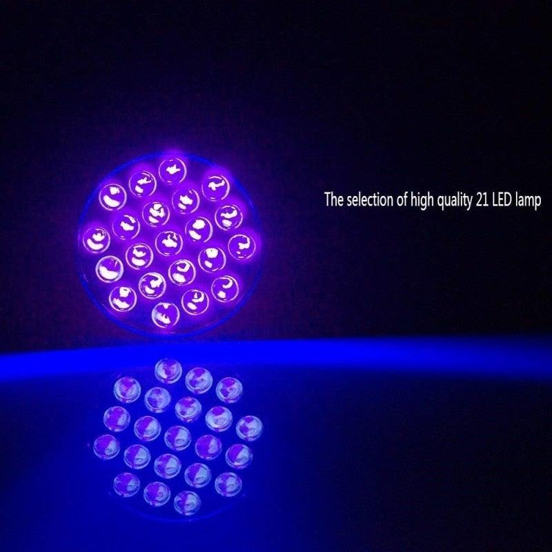 Stevvex adjustable rechargeable UV flashlight 21LED black light for bed bugs and pet stains on Tampa Home & Garden Store