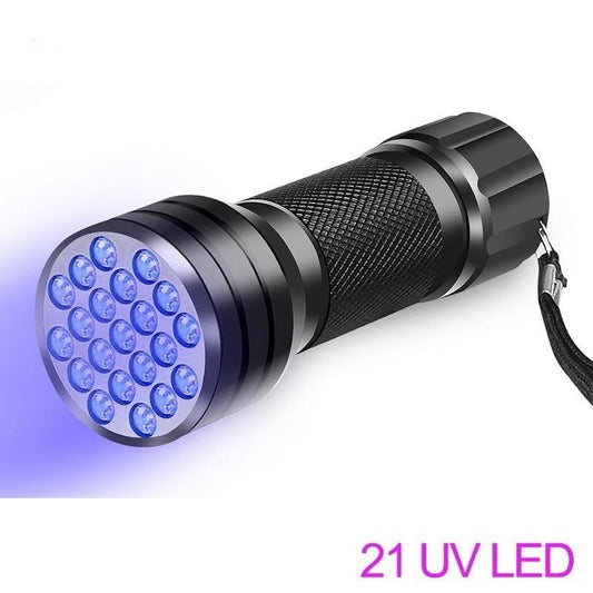 UV flashlight Stevvex 21-LED rechargeable handheld black light for bed bugs and pet stains on Tampa Home & Garden Store