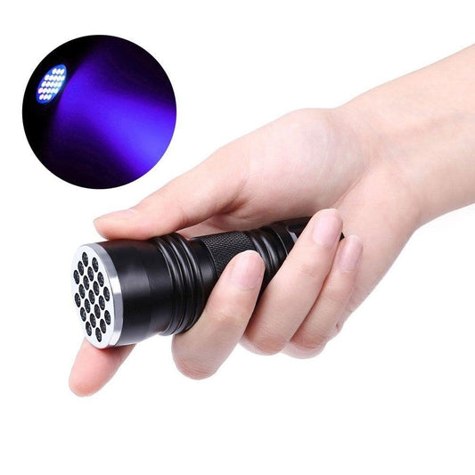 Stevvex adjustable rechargeable UV flashlight handheld black light with 21-LED head on Tampa Home & Garden Store