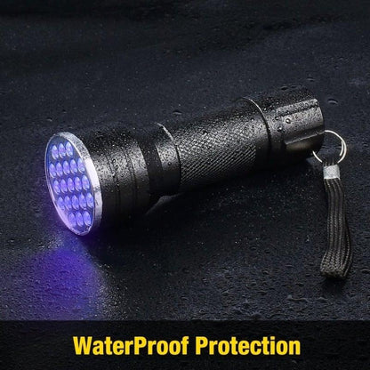 UV flashlight Stevvex black light with 21 LEDs handheld torch, wrist strap, waterproof body on Tampa Home & Garden Store
