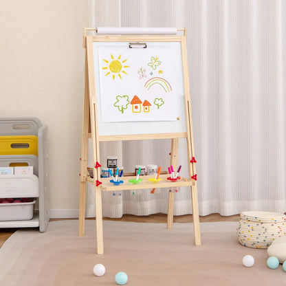 Adjustable Double-Sided Easel with Paint Cups