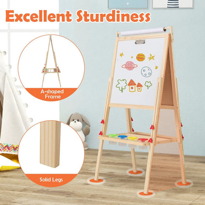 Adjustable Double-Sided Easel with Paint Cups