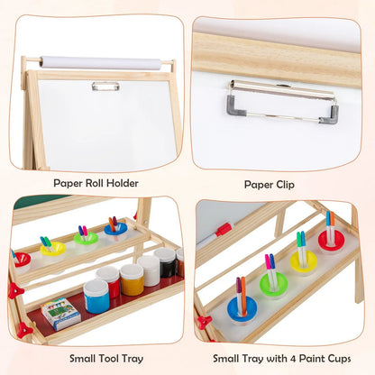 Adjustable Double-Sided Easel with Paint Cups