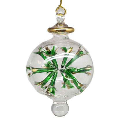 Adorno de estrella perforada de vidrio soplado - Verde