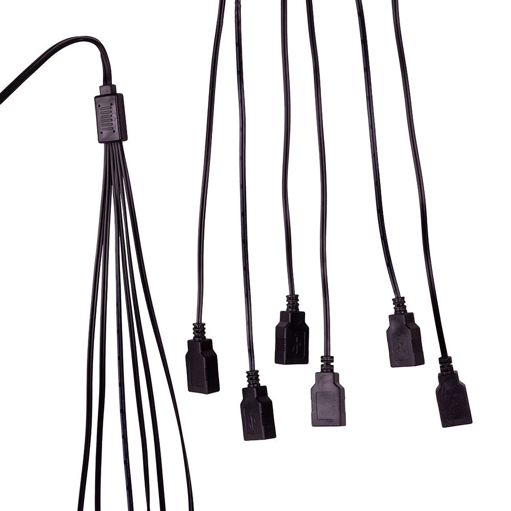 Rallonge USB 6 ports avec prise secteur 2 A - Noire