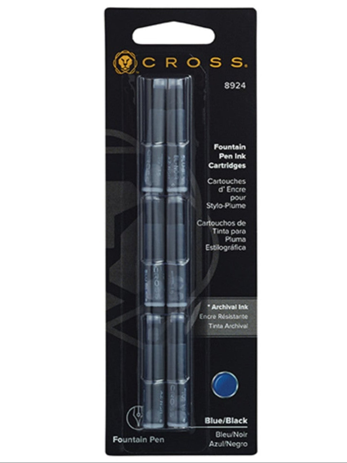 Cross Fountain Pen Ink Cartridges Blue/Black, 6 cartridges per card on Tampa Home & Garden Store