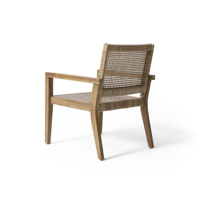 Outdoor Wicker and Acacia Wood Club Chairs