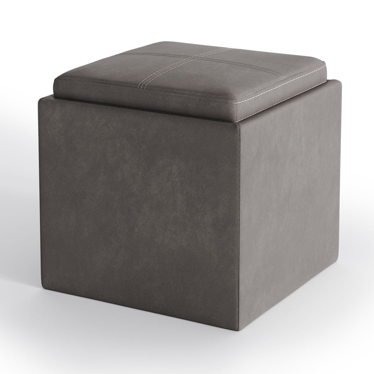 Rockwood Upholstered Cube Ottoman with Tray