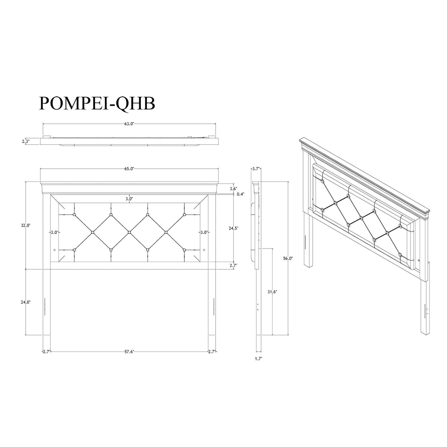 Shaker panel bed blueprint with crystal tufted headboard and LED accents by HouseOfZazla on Tampa Home & Garden Store