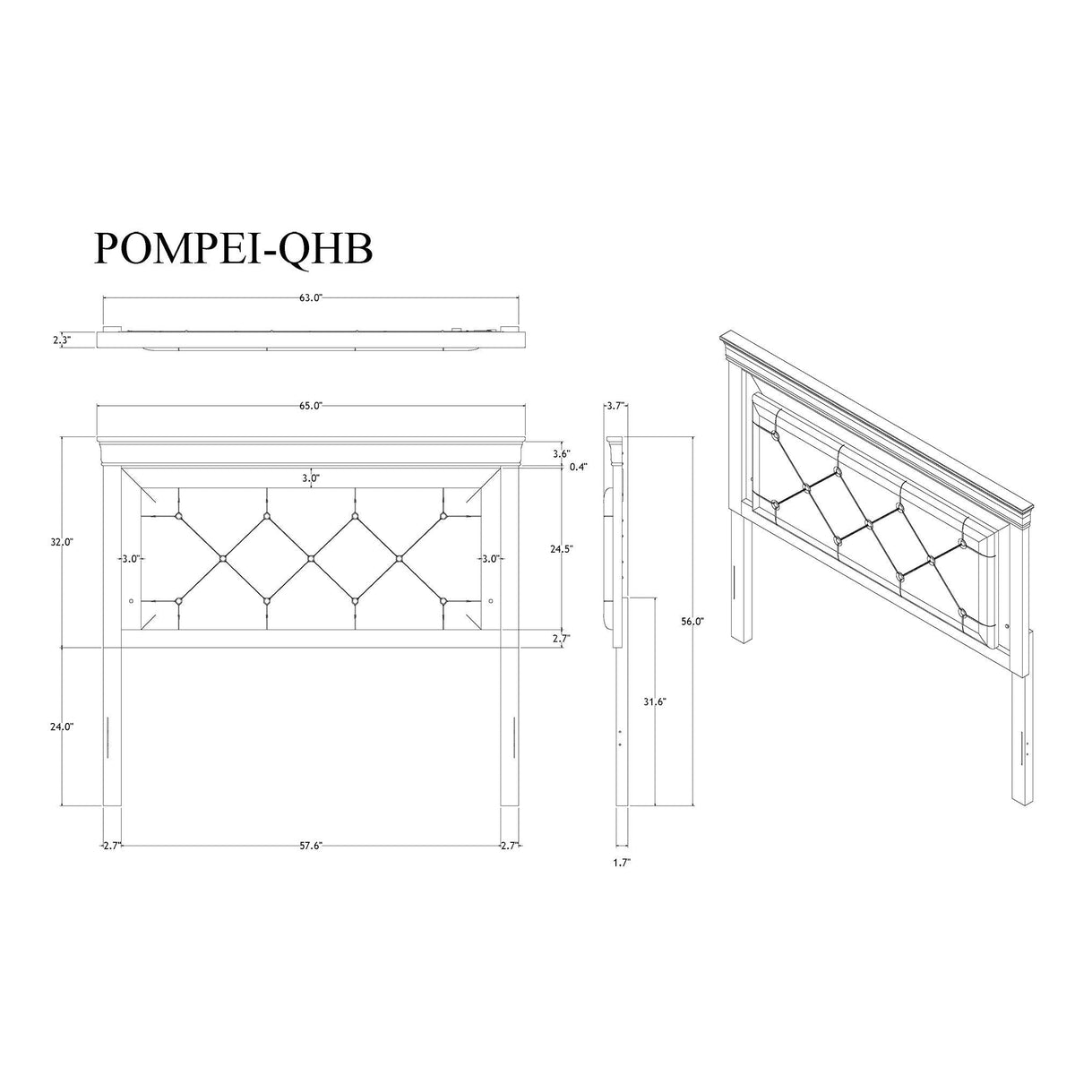 Shaker panel bed blueprint with crystal tufted headboard and LED accents by HouseOfZazla on Tampa Home & Garden Store