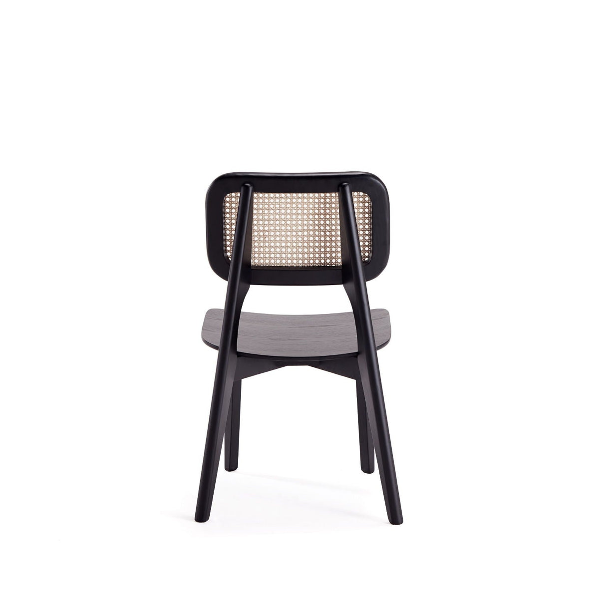 Dining chair set with cane backrest and wood frame in black or light brown by HouseOfZazla on Tampa Home & Garden Store