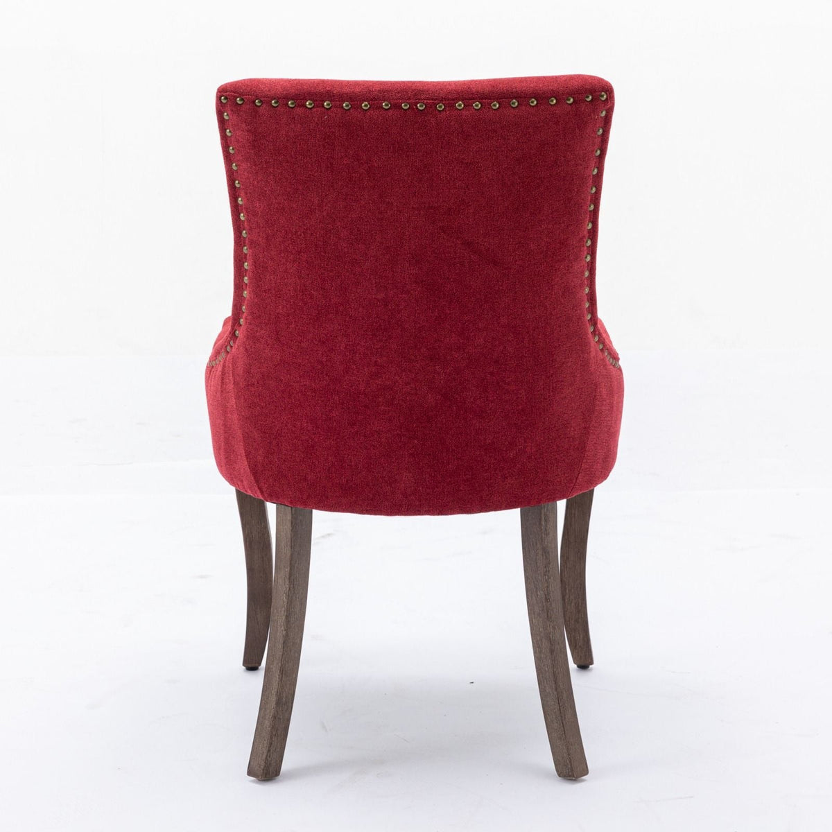 Ultra Side Dining Chair red velvet upholstery with nailhead trim and wood legs on Tampa Home & Garden Store