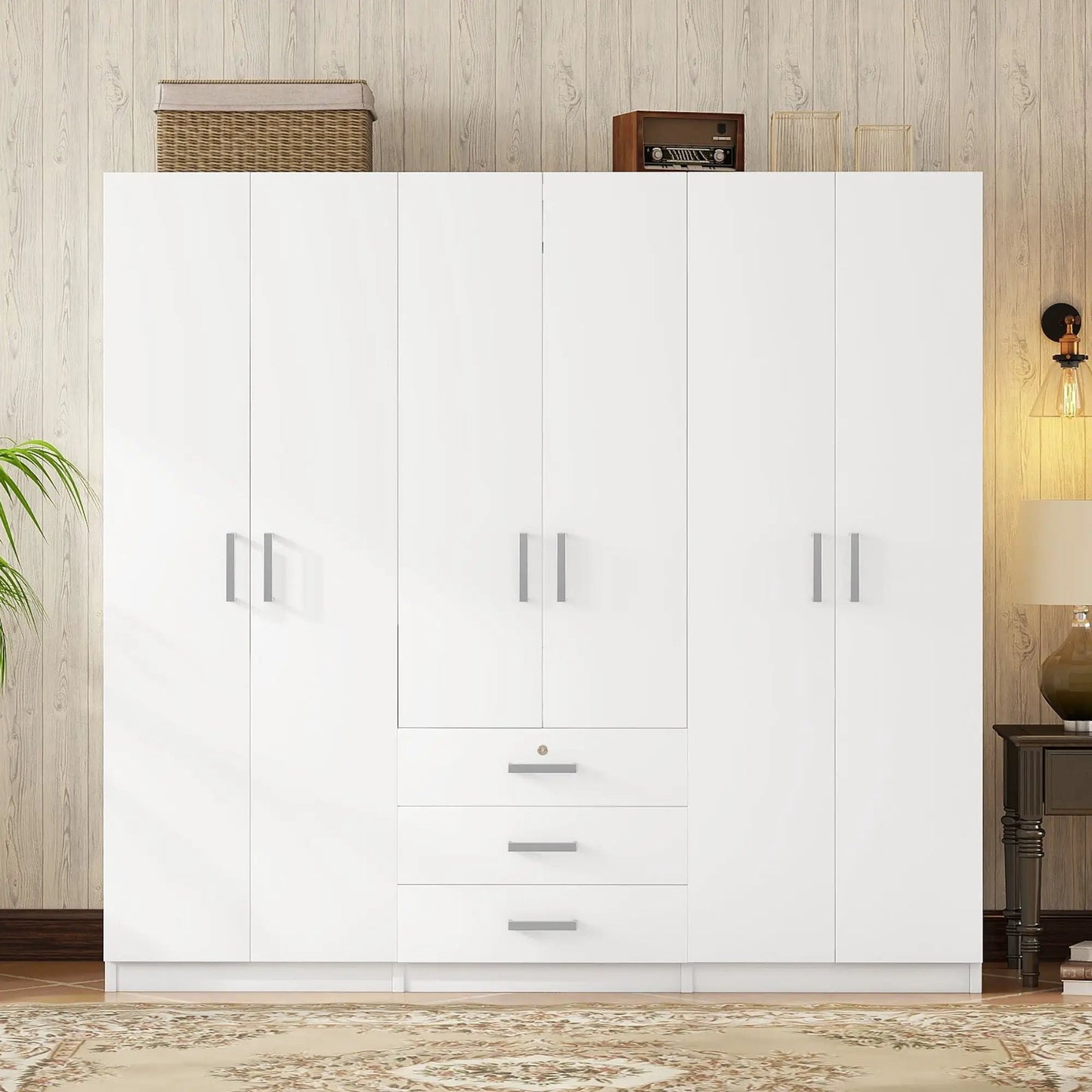 6 Doors Wardrobe Storage for Bedroom with Drawers