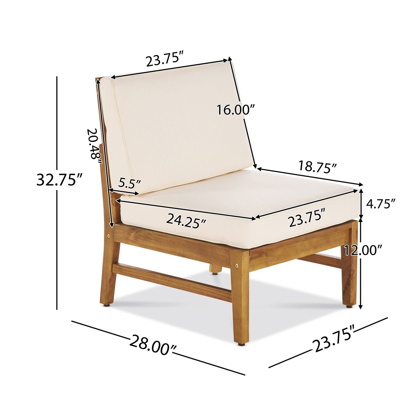 Perla 5 Pieces Outdoor Wood Patio Sofa Set