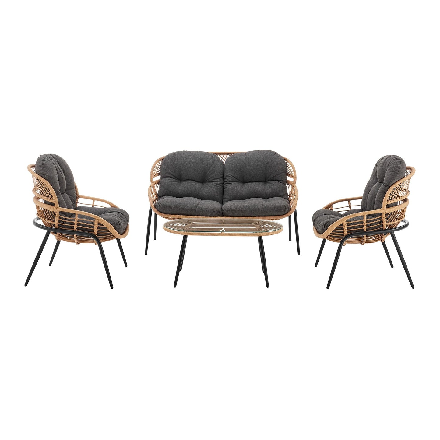 Modern Four Piece Outdoor Conversation Set