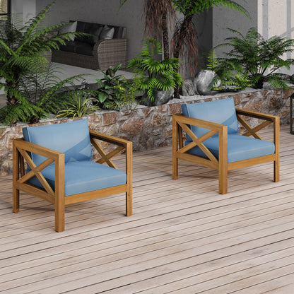Two Seat Patio And Outdoor Wood Conversation Set