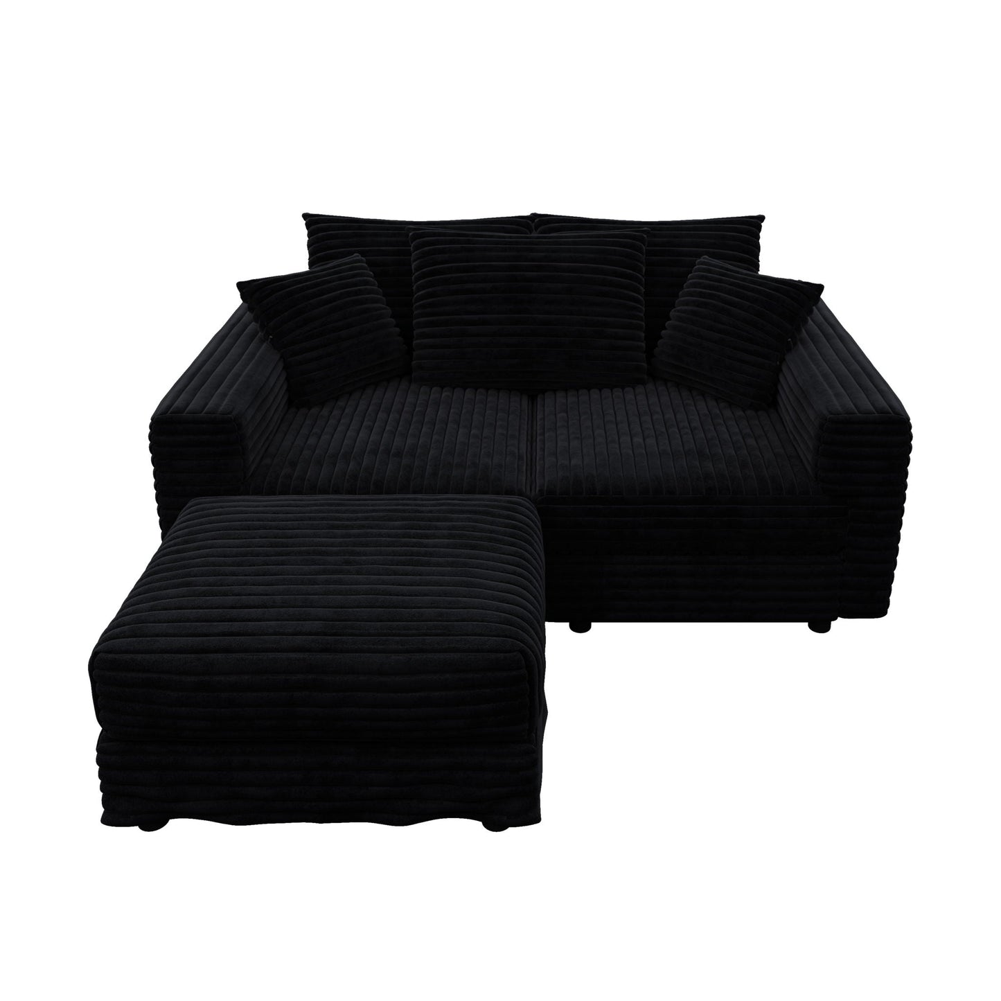 Convertible Sofa With Deep Seat and Pillows