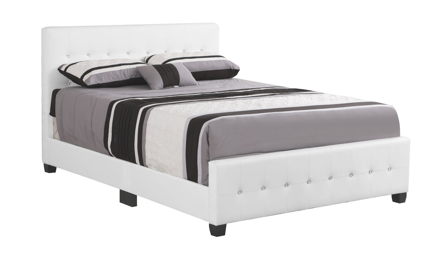 Stylish Transitional Bed by HouseOfZazla, white upholstered bed with tufted headboard on Tampa Home & Garden Store