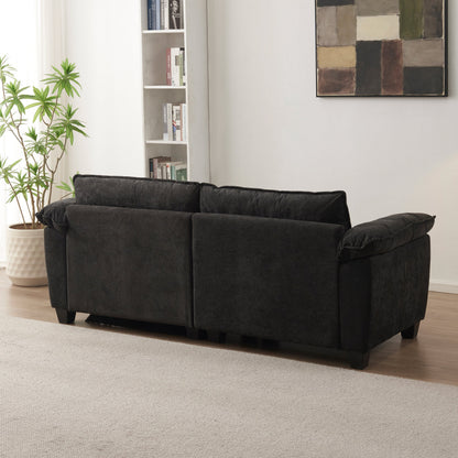 Large black soft chenille loveseat sofa by HouseOfZazla on Tampa Home & Garden Store
