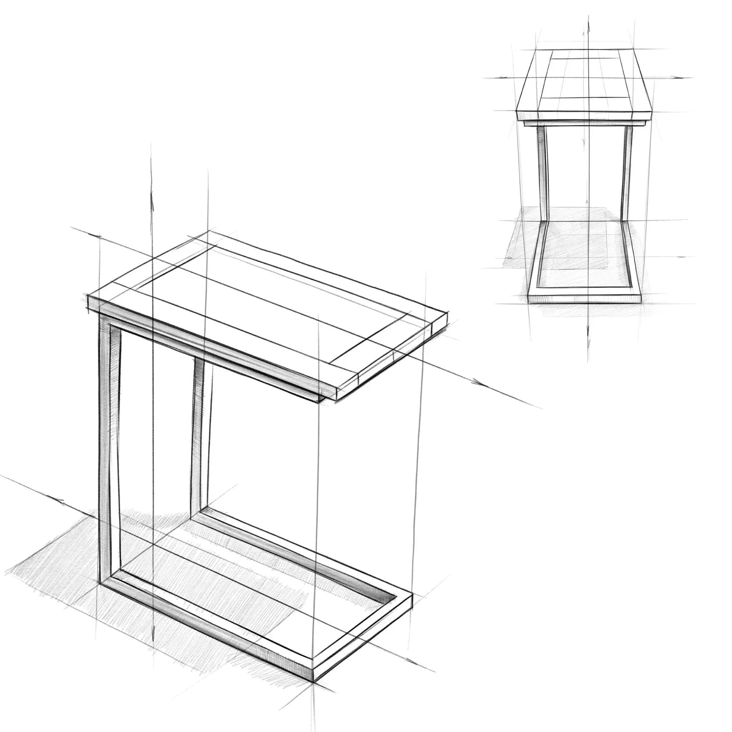 Skyler C Shaped Side Table for Living Room