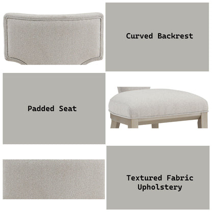 Kasa Light Gray Side Chair set of 2 with solid wood legs in textured fabric upholstery on Tampa Home & Garden Store