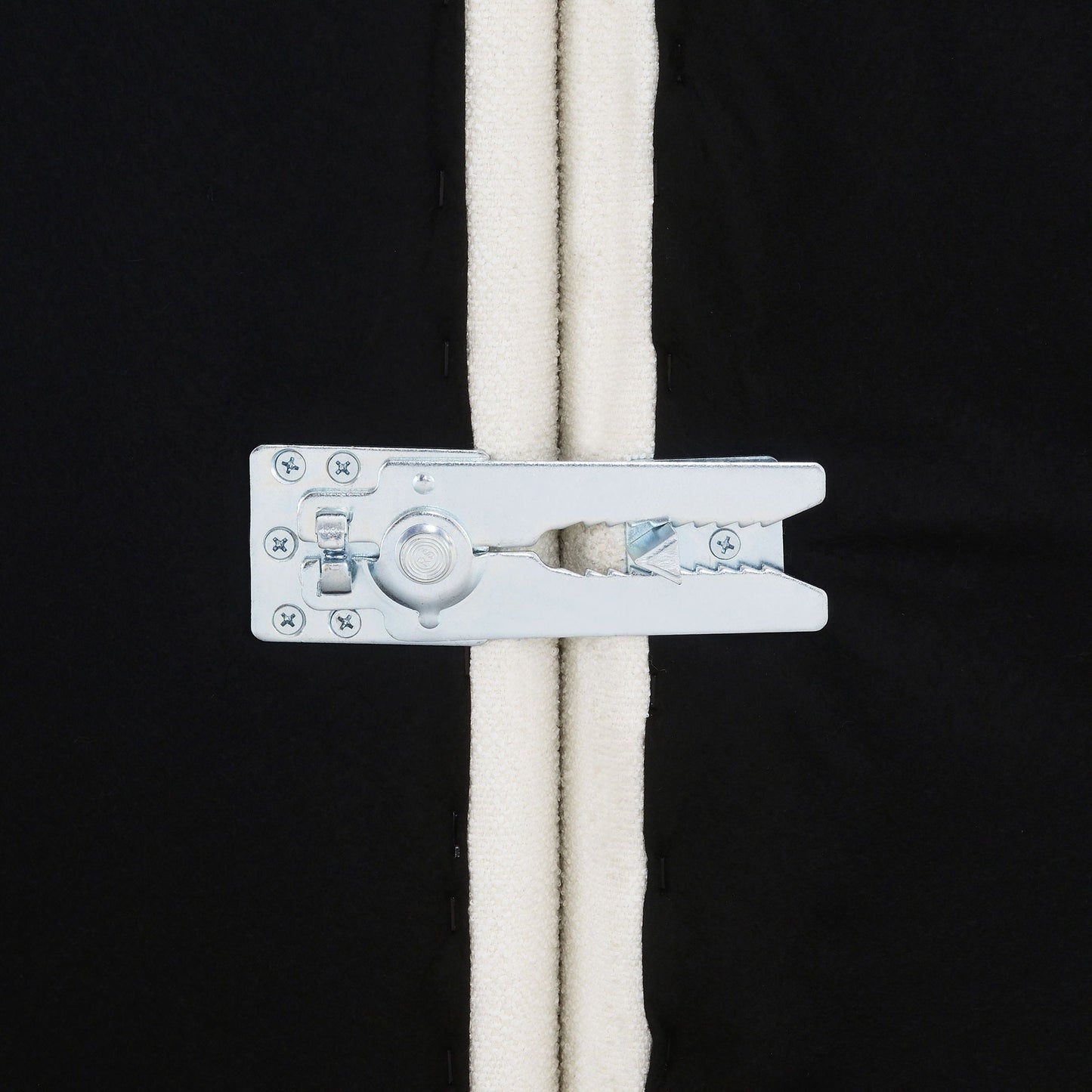 Segoura modular sectional ottoman hardware bracket with white fabric straps on metal mount on Tampa Home & Garden Store