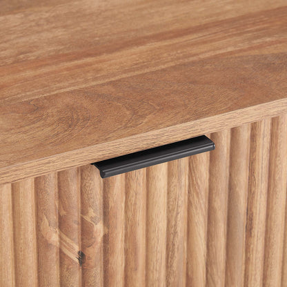Modern oak nightstand with fluted drawer and black metal handle by HouseOfZazla on Tampa Home & Garden Store