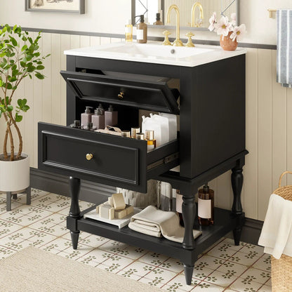 Bathroom Vanity Sink and Two Drawers Storage