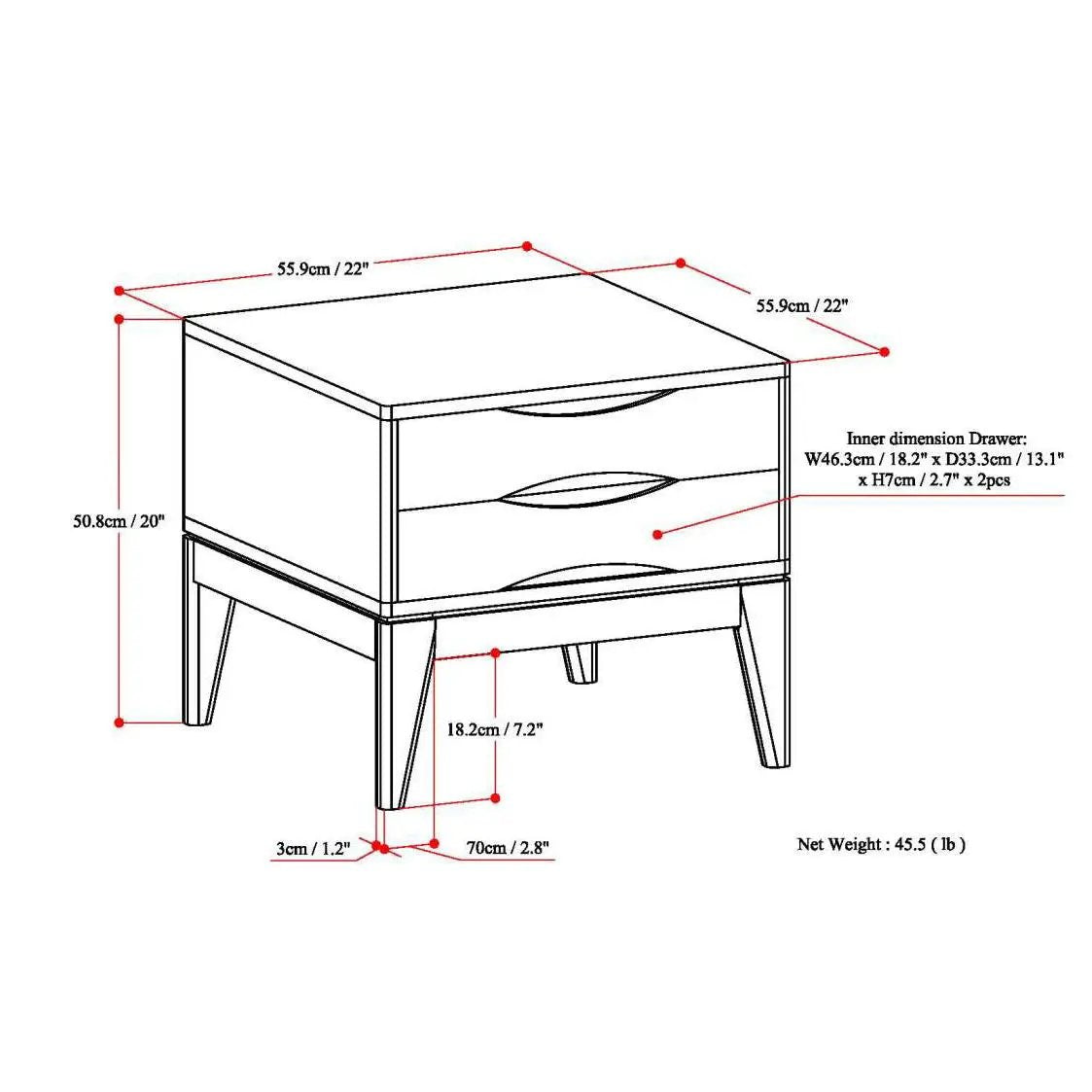Harper Handcrafted End Table, two-drawer end table by Unique Piece Furniture on Tampa Home & Garden Store