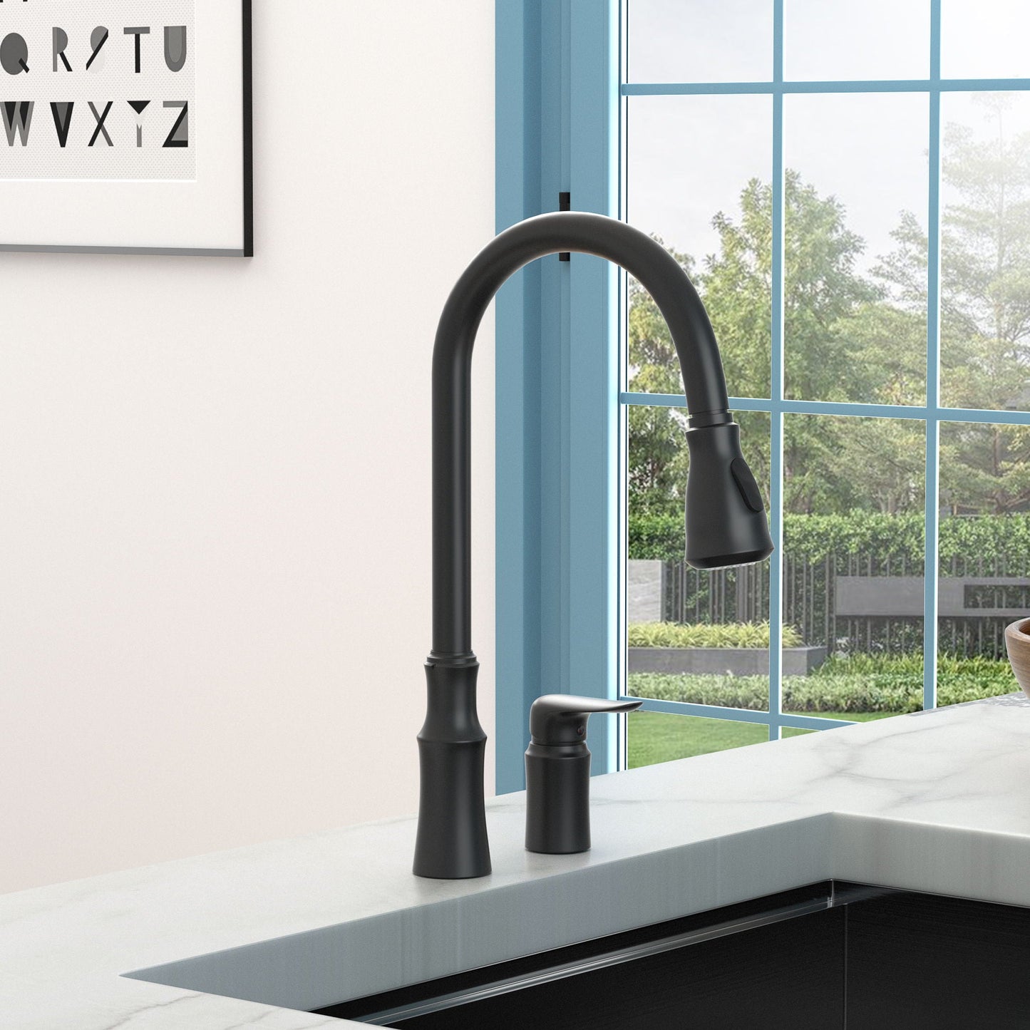 The Modern Matte Black Kitchen Sink Faucet
