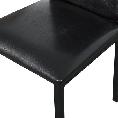 Black faux-leather dinette seat cushion with metal frame and legs on Tampa Home & Garden Store