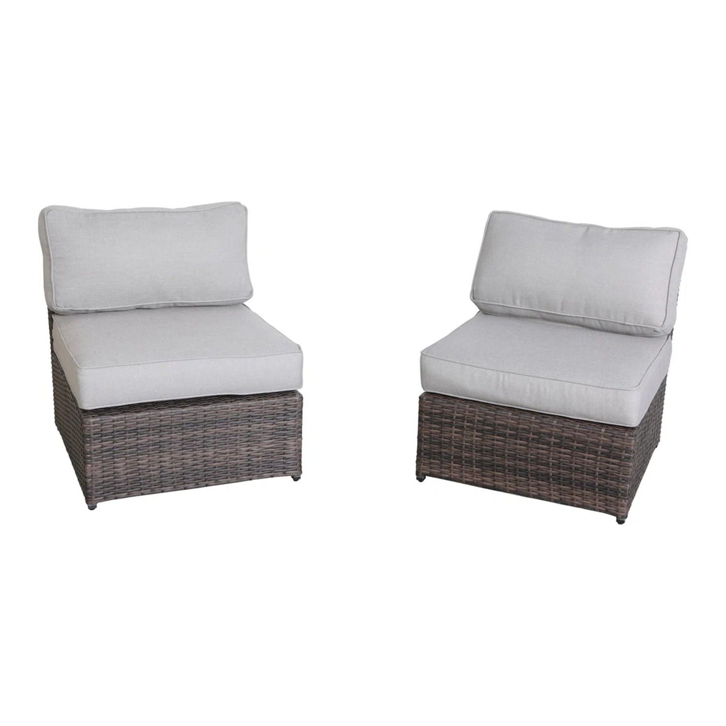 Outdoor Wicker Sectional with Cushions and Table