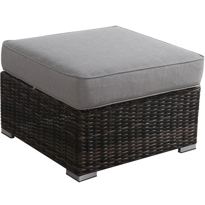 Premium Outdoor Wicker Ottoman and Cushion Set