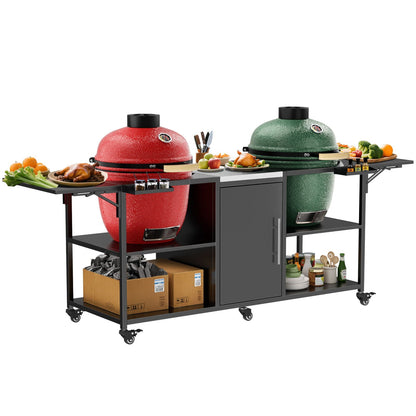 Stainless Steel Cart for Two Big Egg Grills