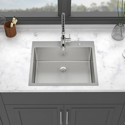 16 Gauge Drop In Single Bowl Kitchen Sink