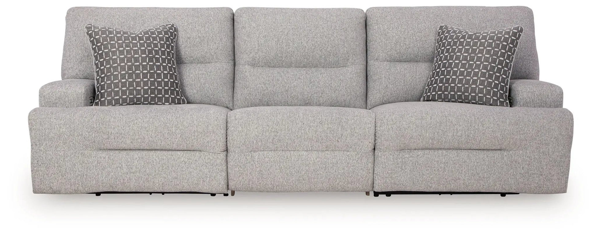 Acklen Place - Reclining Sectional light gray fabric with two pillows by Unique Piece Furniture on Tampa Home & Garden Store