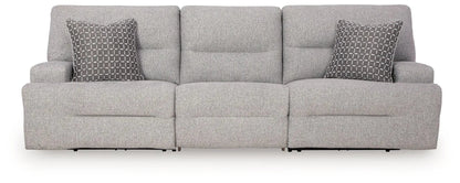 Acklen Place - Reclining Sectional light gray fabric with two pillows by Unique Piece Furniture on Tampa Home & Garden Store