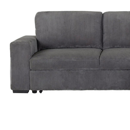 Melody sectional sofa by Unique Piece Furniture in charcoal grey corduroy, stationary on Tampa Home & Garden Store
